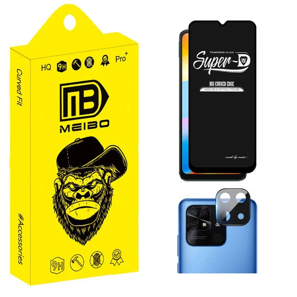 محافظ صفحه نمایش میبو مدل Clear SuperD مناسب برای گوشی موبایل شیائومی Redmi 10C به همراه محافظ لنز دوربین