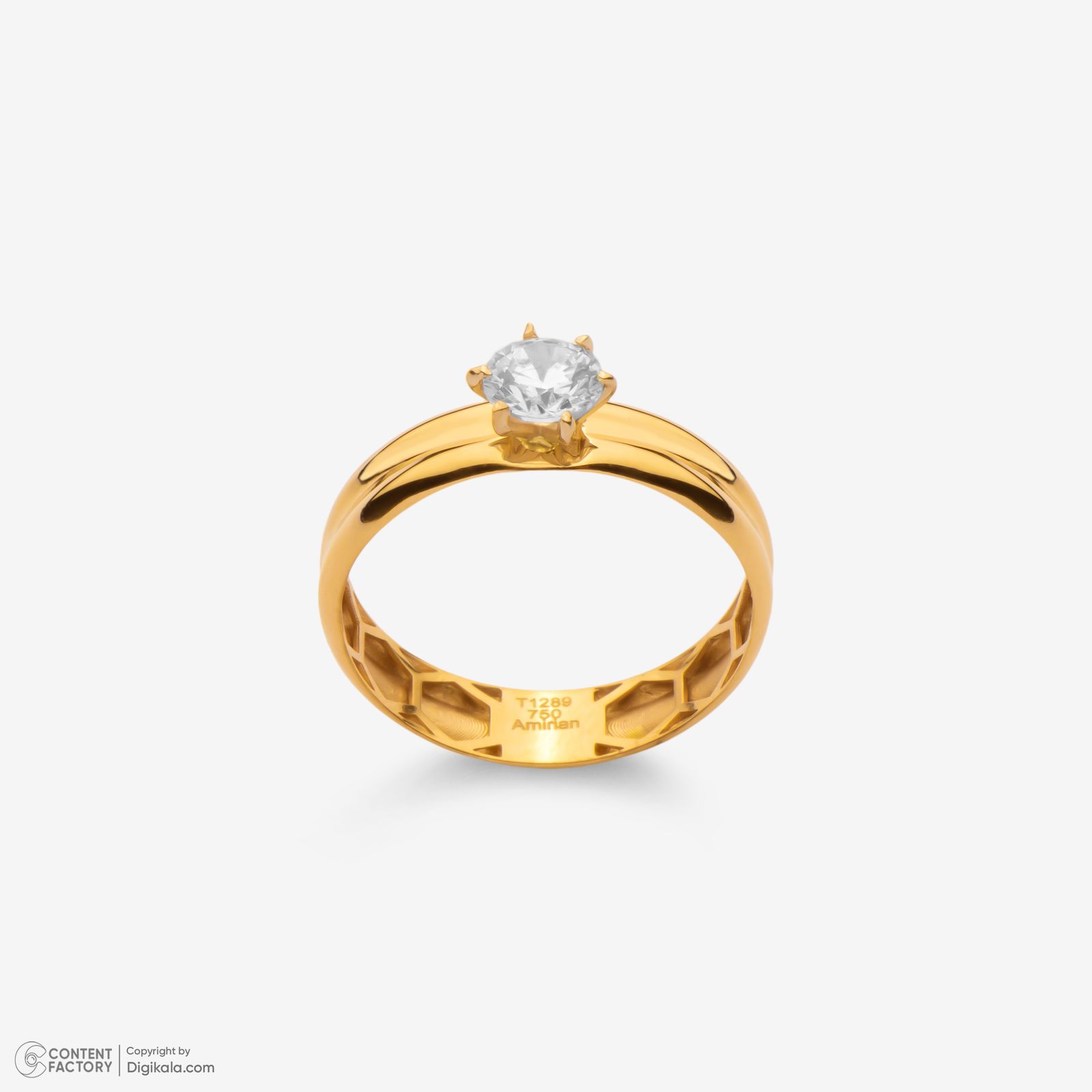 انگشتر طلا 18 عیار زنانه گلدم مدل R347021 سایز 59 -  - 6