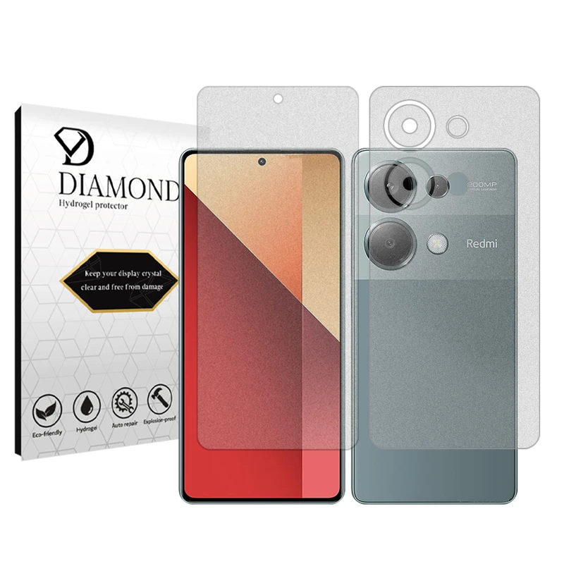 محافظ صفحه نمایش مات دیاموند مدل Tough مناسب برای گوشی موبایل شیائومی Redmi Note 13 Pro 4G به همراه محافظ پشت گوشی