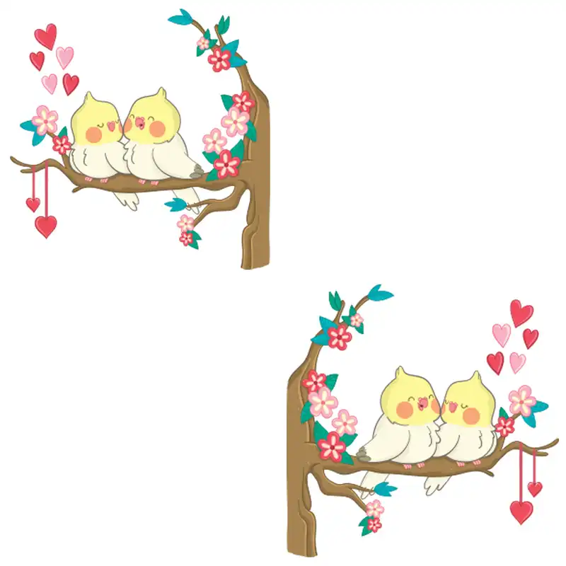 استیکر کلید پریز گراسیپا طرح پرنده های عاشق بسته ۲ عددی