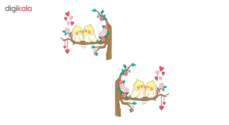 استیکر کلید پریز گراسیپا طرح پرنده های عاشق بسته ۲ عددی