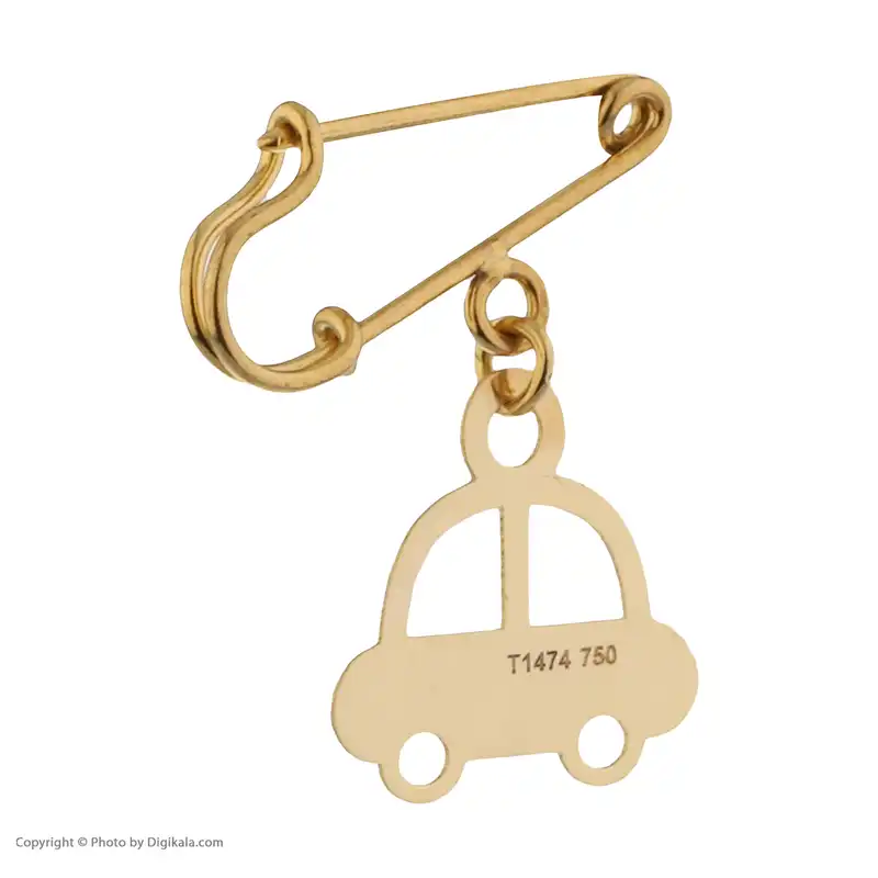 سنجاق سینه طلا 18 عیار دخترانه و پسرانه مایا ماهک مدل MP0035 طرح ماشین