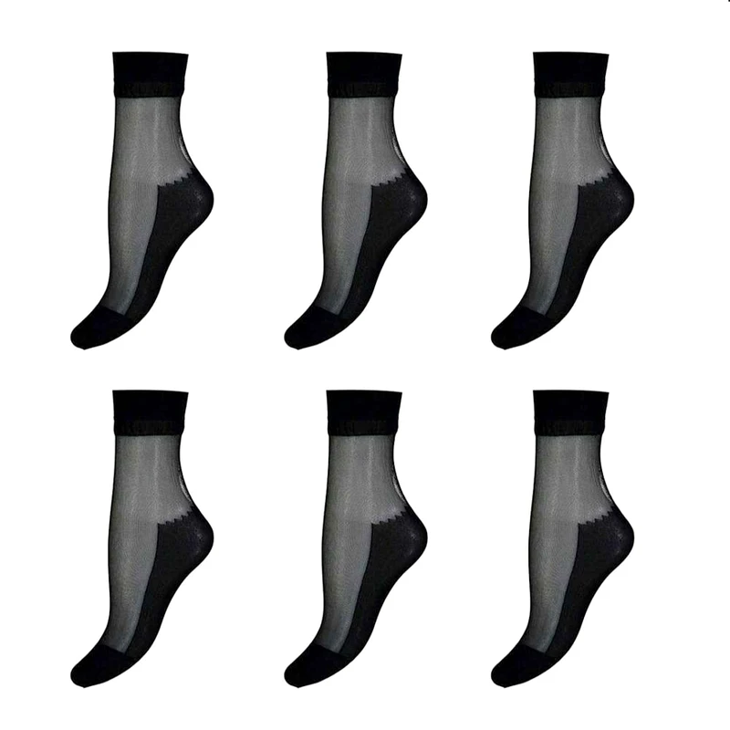 جوراب ساق کوتاه زنانه بهپوش مدل شیشه ای پارازین بسته 6عددی 