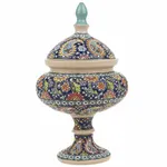 شکلات خوری سفالی میناکاری هیراد مدل بته تک پایه کد 79032