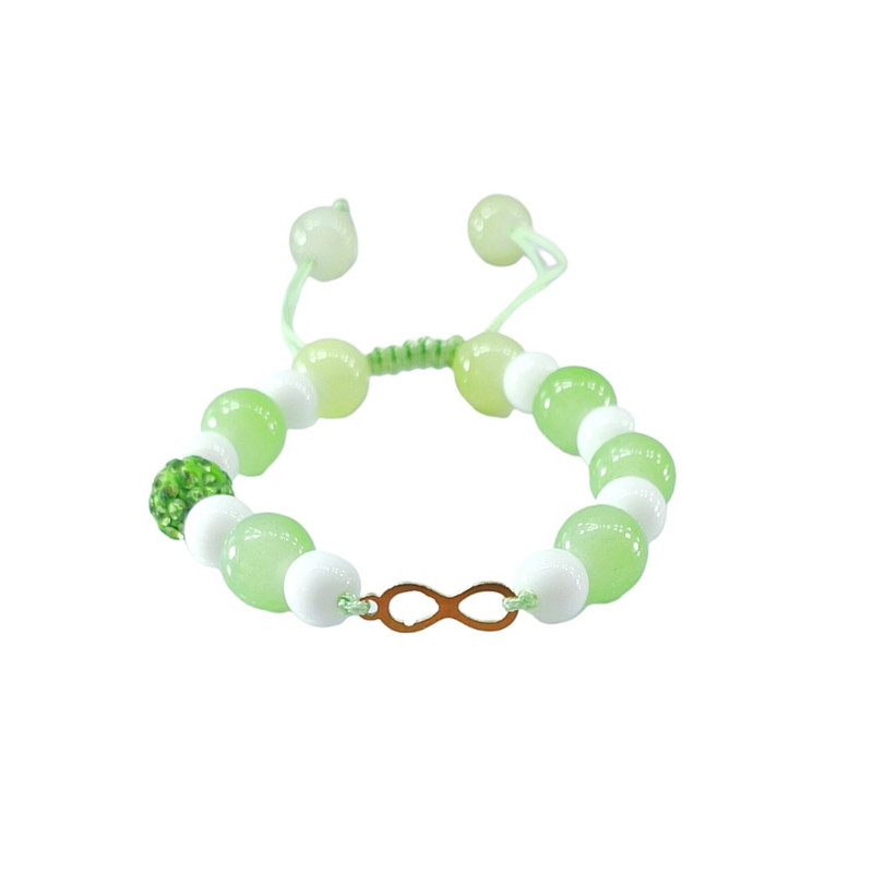 دستبند دخترانه مدل پلاک استیل و سنگ اونیکس