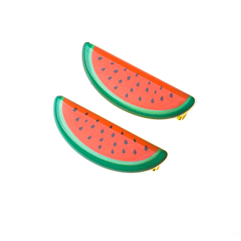 گیره مو دخترانه مدل هندوانه طرح یلدا بسته 2 عددی