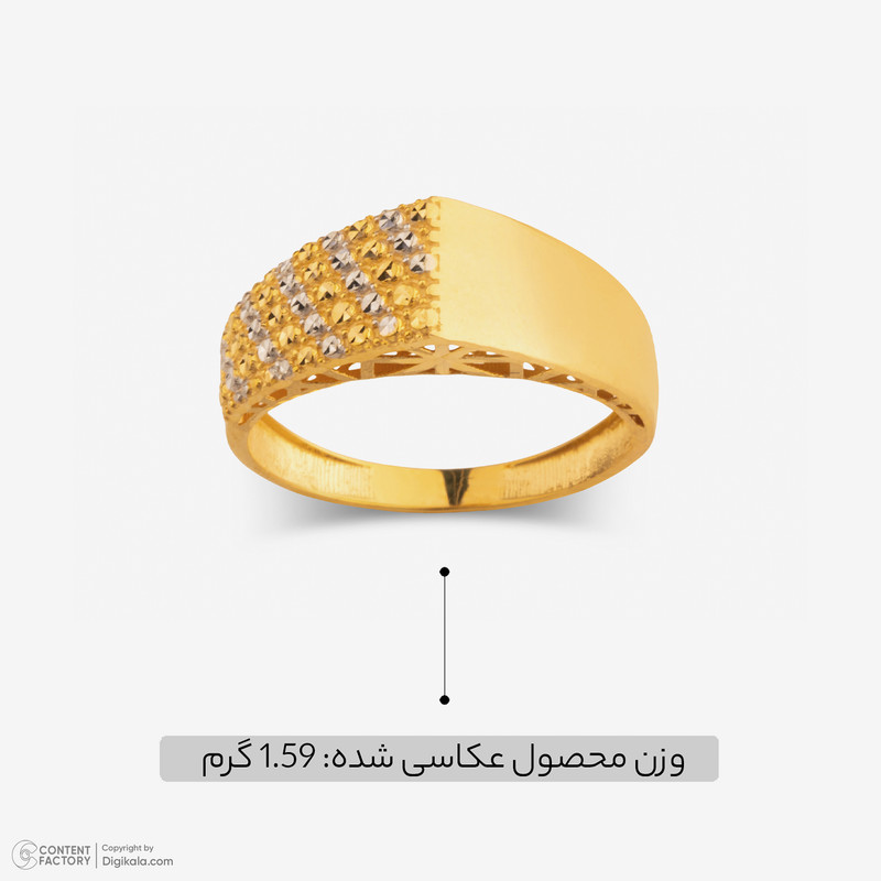 انگشتر طلا 18 عیار زنانه طلای مستجابی مدل آوا سایز 55