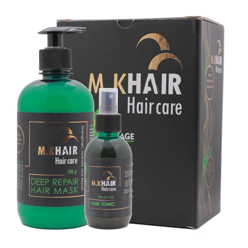 ماسک مو مروان خیر مدل کافئین حجم 500 میلی لیتر به همراه تونیک تقویت کننده حجم 150 میلی لیتر