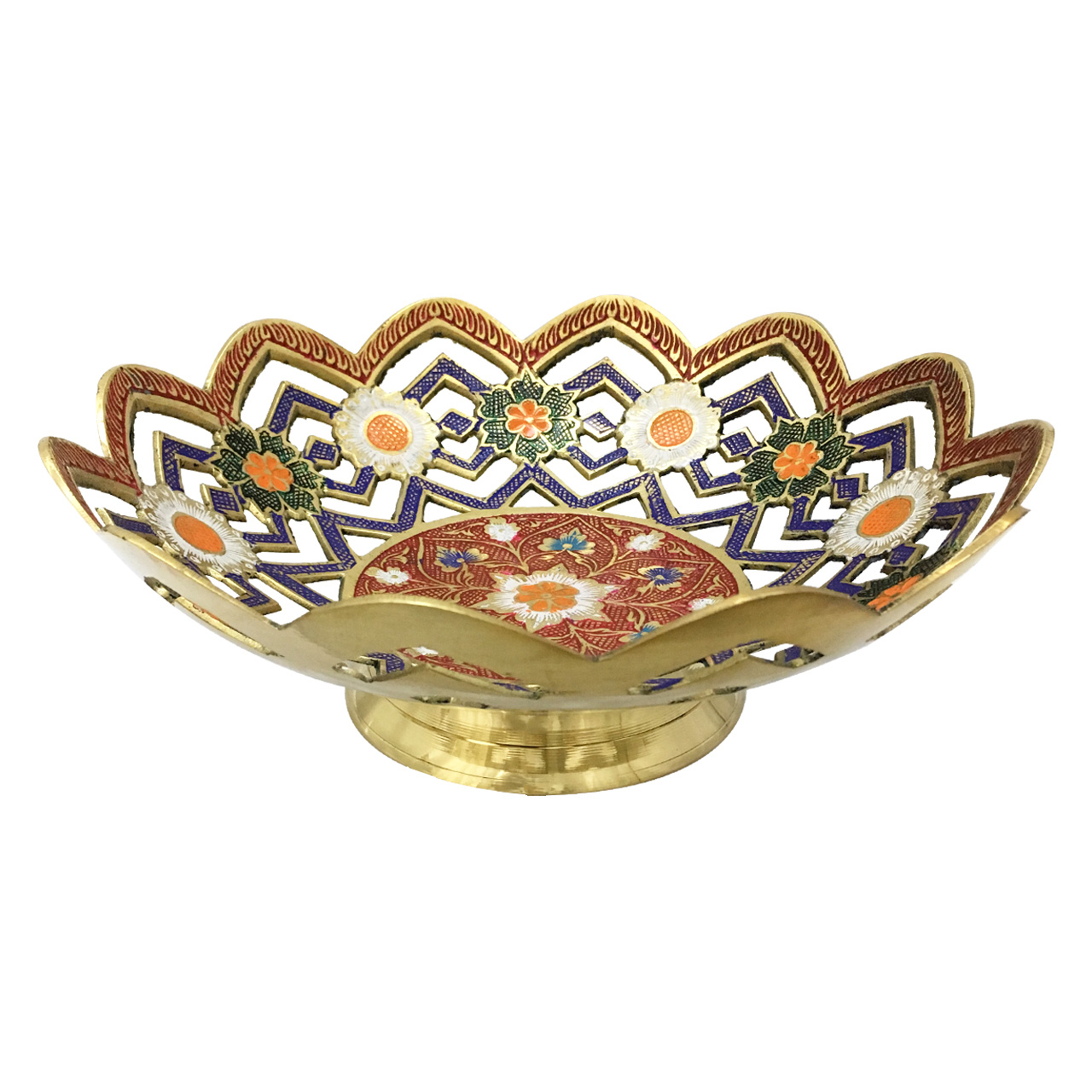 میوه خوری برنجی طرح تاج گل مدل 10