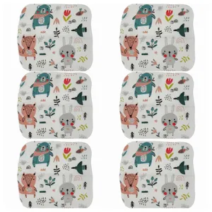 دستمال دست و صورت نوزاد بی بی بی مدل بیشه مجموعه 6 عددی