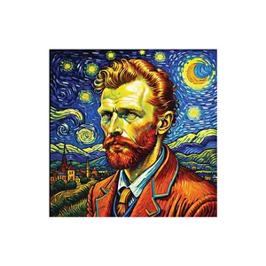 زیر لیوانی مدل رومادون طرح ونگوگ VanGogh و نقاشی شب پر ستاره کد 03