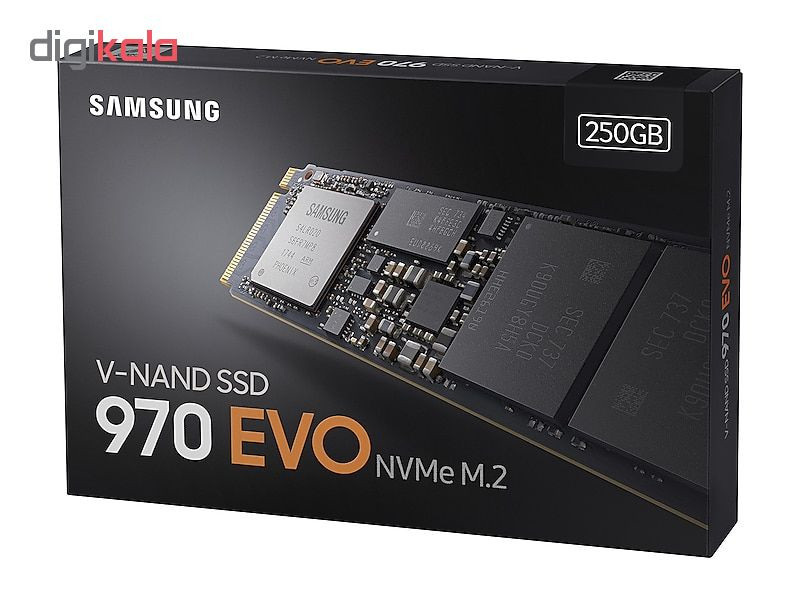 حافظه SSD سایز 2280 سامسونگ مدل 970 EVO ظرفیت 256 گیگابایت