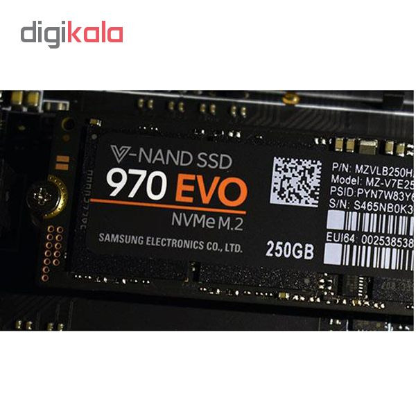 حافظه SSD سایز 2280 سامسونگ مدل 970 EVO ظرفیت 256 گیگابایت