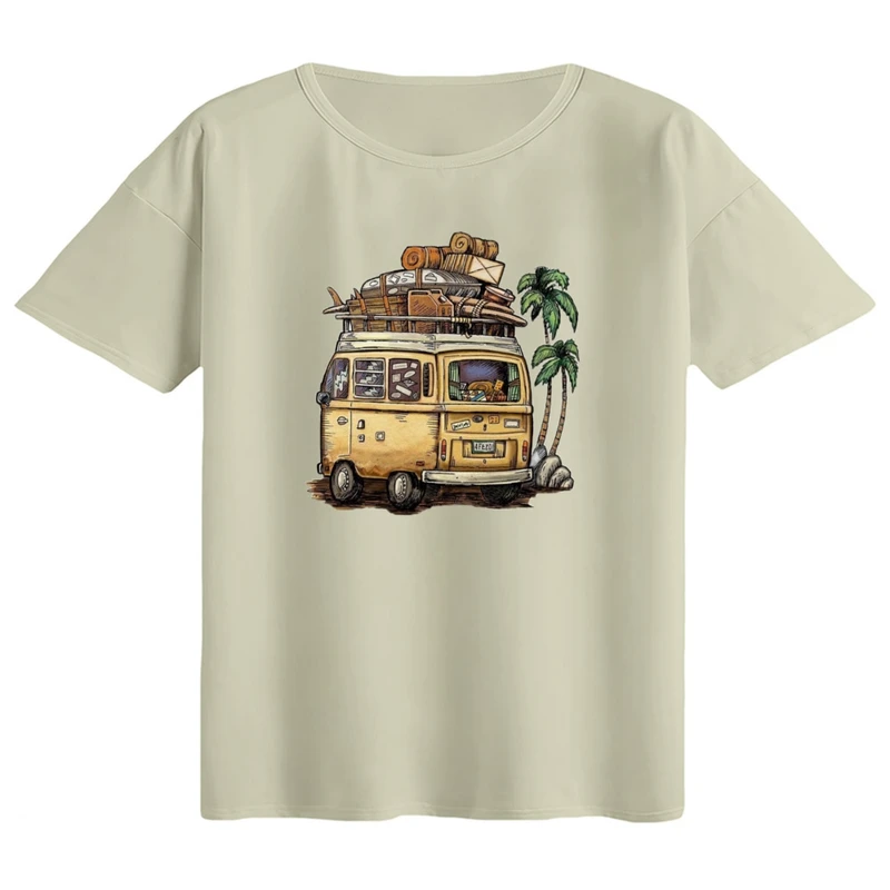 تی‌شرت اورسایز آستین کوتاه زنانه مدل باکسی طرح فولوکس کد ۵