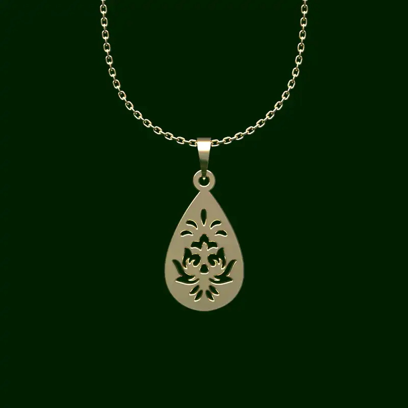 گردنبند طلا 18 عیار زنانه مدوپد مدل گل کد CA10409