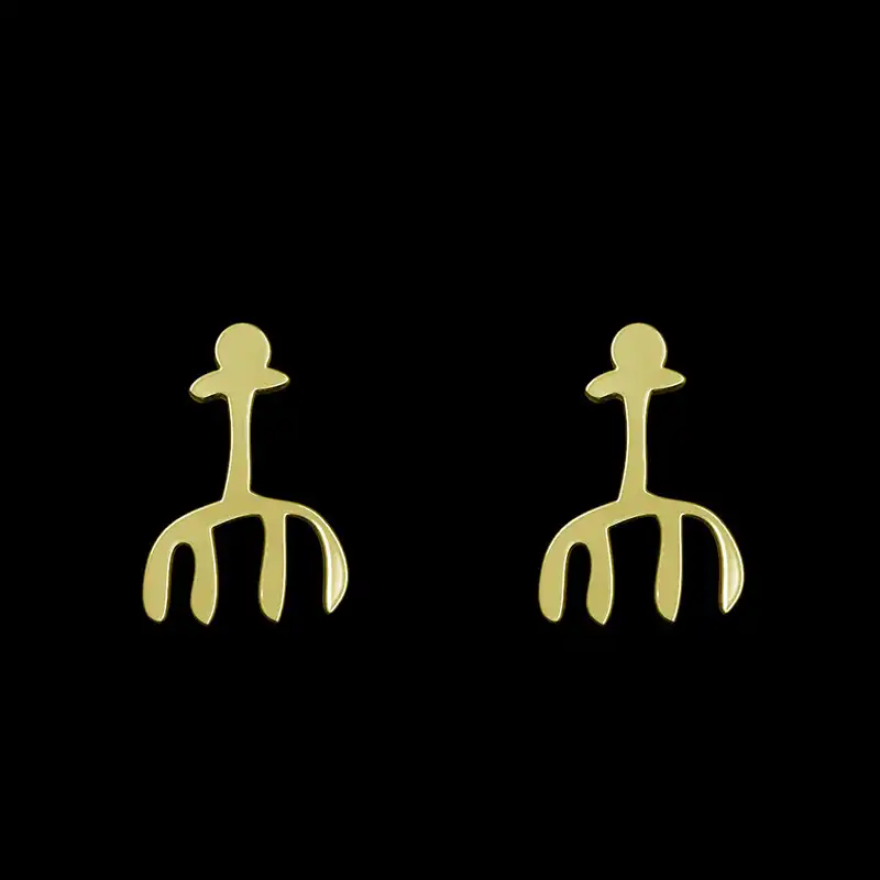 گوشواره طلا 18 عیار زنانه مدوپد مدل هندسی کد GA1-16130