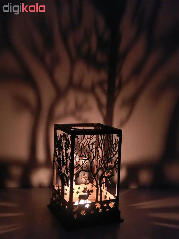 جا شمعی چوبی طرح درخت