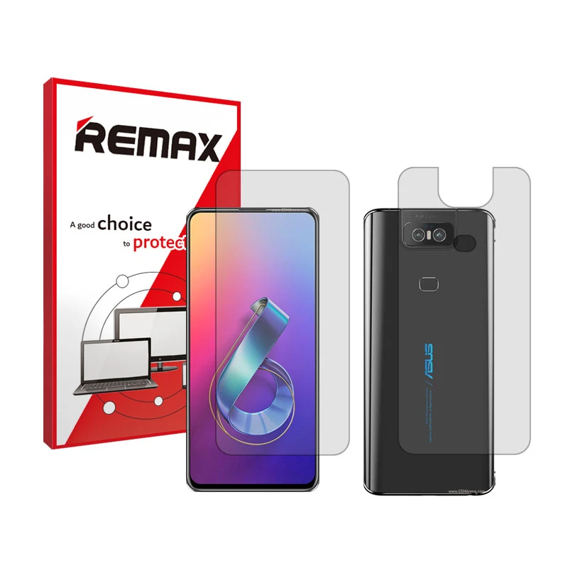 محافظ صفحه نمایش شفاف ریمکس مدل Resistant مناسب برای گوشی موبایل ایسوس Zenfone 6 ZS630KL به همراه محافظ پشت گوشی