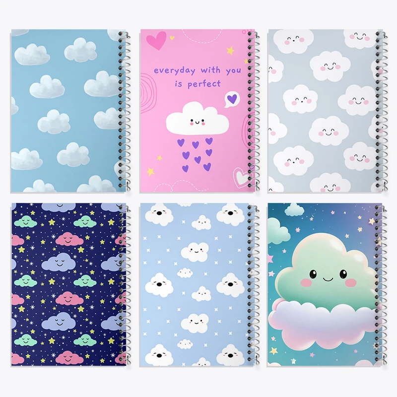 دفتر مشق 100 برگ خندالو طرح ابر بامزه کد 217 مجموعه 6 عددی