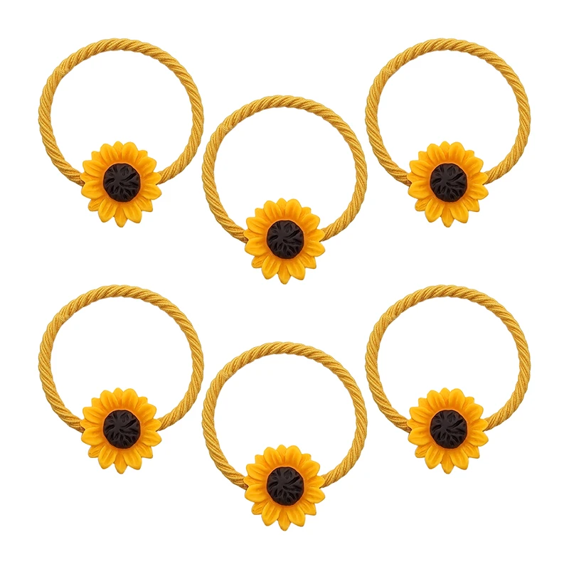 کش مو زنانه مدل گل آفتابگردان کد KSH726-S بسته 6 عددی