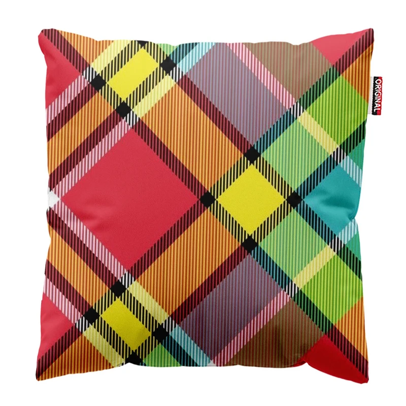 کوسن پاد آفرین طرح سنتی چهارخونه کلاسیک سایز 30*30 سانتی متر کد 1120