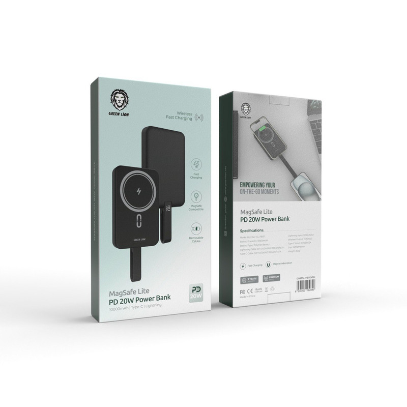 پاور بانک گرین لاین مدل  MagSafe Lite PD 20W ظرفیت 10000 میلی آمپر ساعت