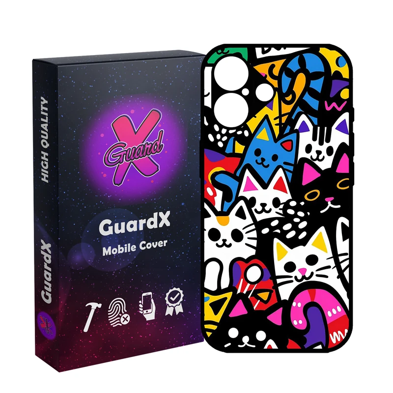 کاور گارد ایکس طرح گربه رنگی مدل 10766 مناسب برای گوشی موبایل اپل iPhone 16