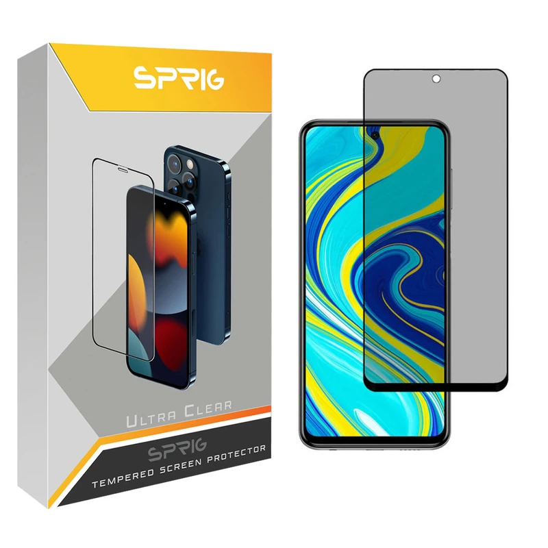 محافظ صفحه نمایش حریم شخصی اسپریگ مدل PRVSP مناسب برای گوشی موبایل شیائومی Redmi Note 9s