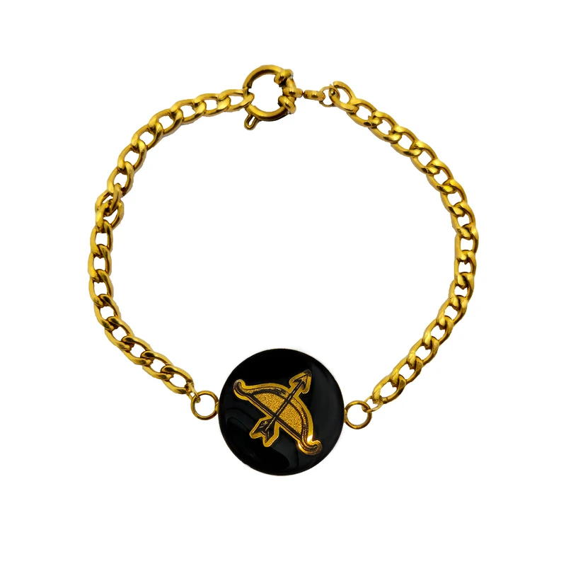 دستبند زنجیری زنانه مارک گلد مدل ماه تولد آذر کد BS09