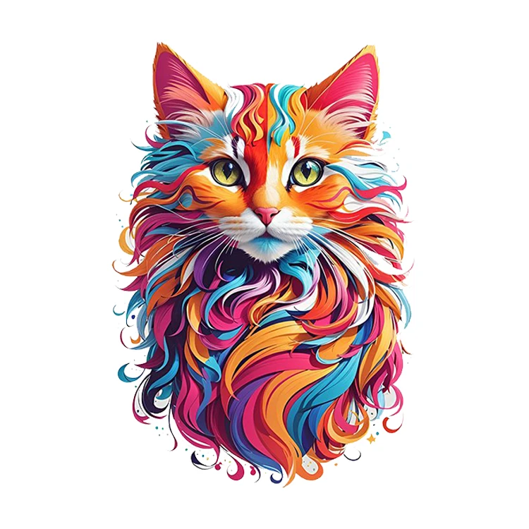 استیکر پارچه و لباس پاد آفرین مدل گربه کد 1600