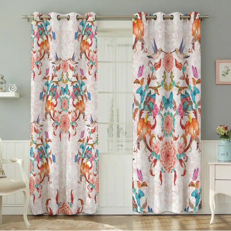 پرده نیروانا طرح سنتی مدل مخمل کد 4736 سایز 140×280 سانتی متر