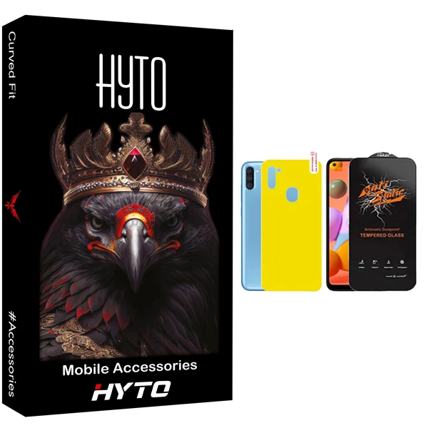 محافظ صفحه نمایش هیتو مدل Antistatic Guard مناسب برای گوشی موبایل سامسونگ Galaxy a11 به همراه محافظ پشت گوشی