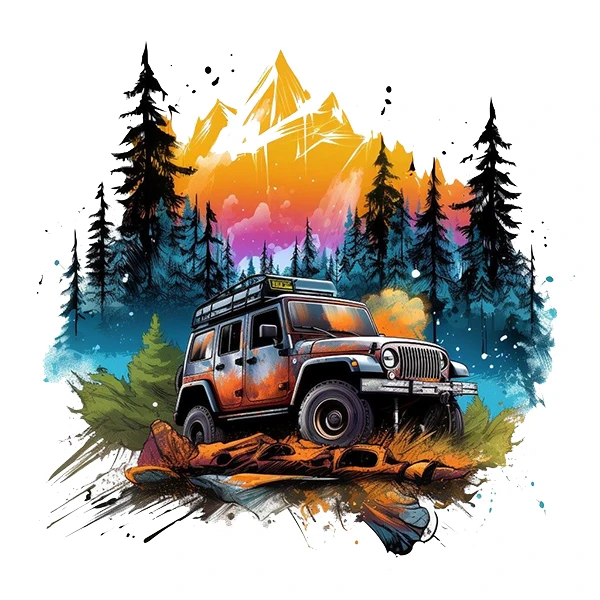 استیکر پارچه و لباس پاد آفرین طرح ماشین کد 1784