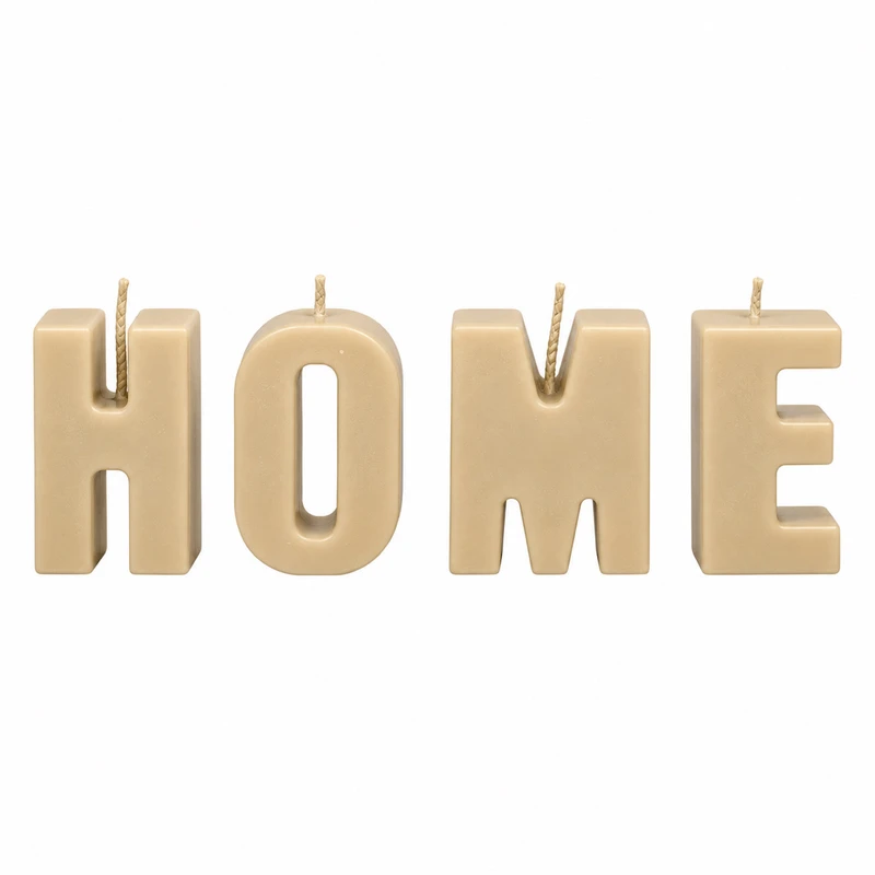 شمع دست‌ساز طرح HOME بسته ۴ عددی