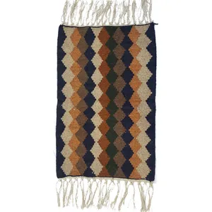 گلیم دستبافت یک متری مدل پادری کد 7313