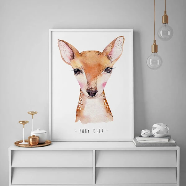 تابلو اتاق کودک سالی وود طرح بچه گوزن کد T170609