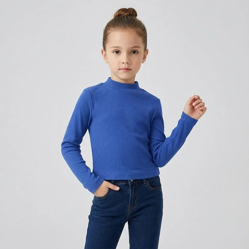 تی‌شرت آستین بلند یقه ایستاده بچگانه تیتیش مدل 6007771