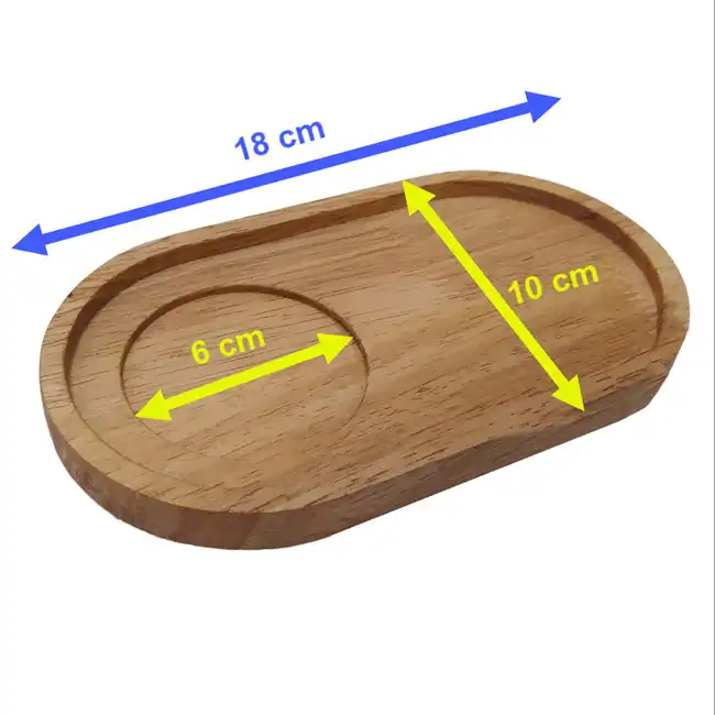 زیر لیوانی چوبی مدل بیضی