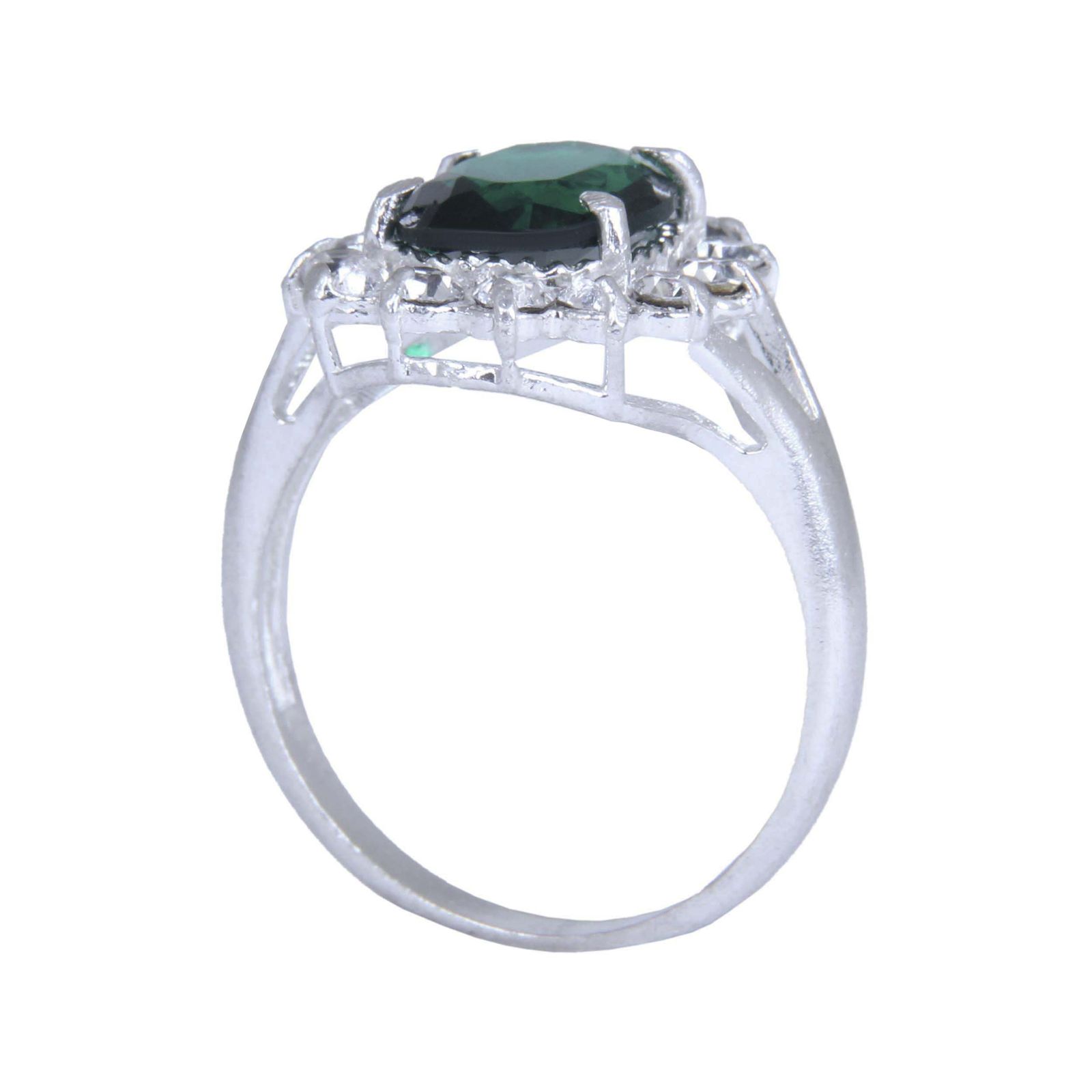 انگشتر نقره زنانه مدل کوارتز تراش جواهری مخراج برلیان بدون ریزش کد AW_706 -  - 1