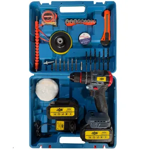 دریل پیچ گوشتی شارژی چکشی سه نظام فلزی 10 میلیمتر 188 ولت جاب مدل JB-188 PRO MAX مجموعه 40 عددی