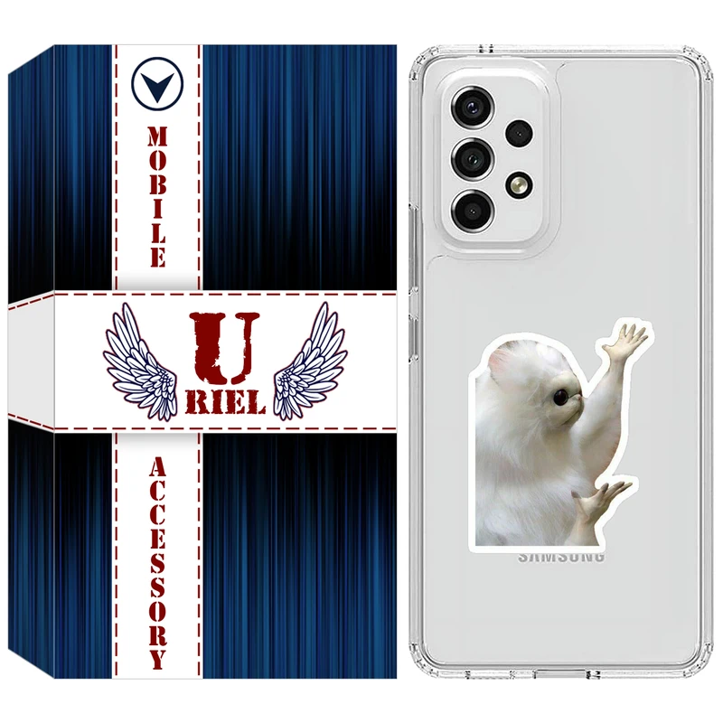 کاور یوریل مدل Clear کد 89 طرح میمون سفید مناسب برای گوشی موبایل سامسونگ Galaxy A33