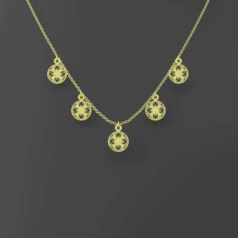 گردنبند طلا 18 عیار زنانه مدوپد مدل هندسی کد RNA10160