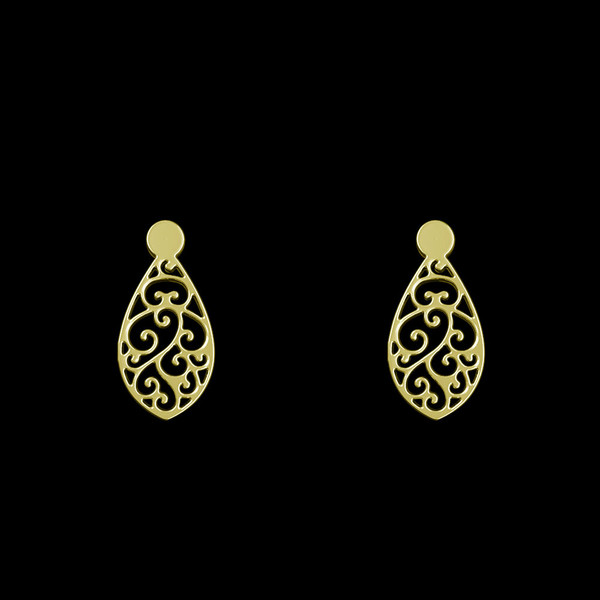 گوشواره طلا 18 عیار زنانه مدوپد مدل هندسی کد GA1-12221