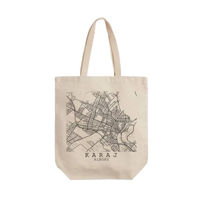 ساک خرید ترمه طراحان ایده مدل نقشه شهر کرج کد map0504 - L