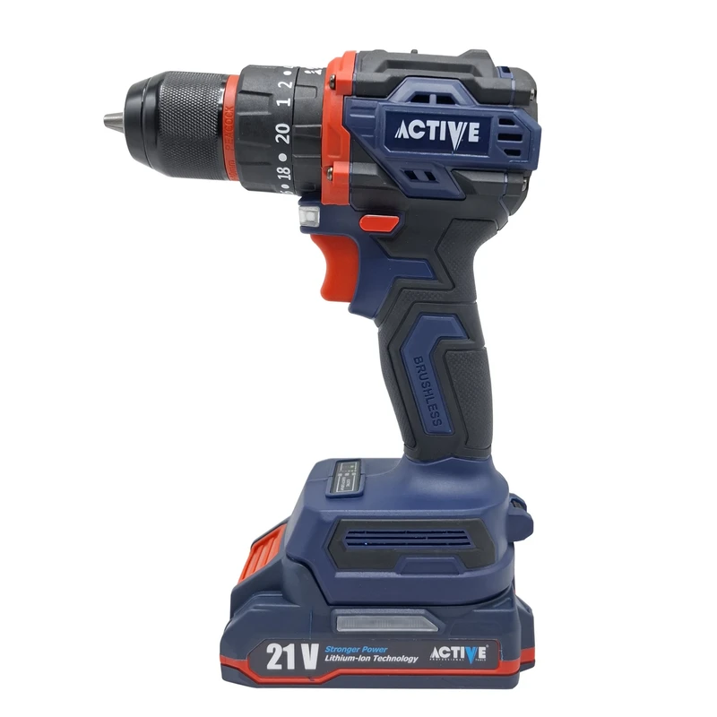 دریل چکشی شارژی صنعتی براشلس 10میلی متری 21 ولت اکتیو مدل AC_7821CH