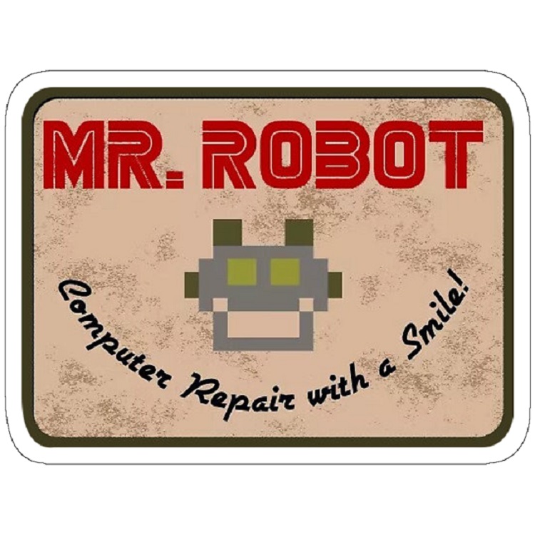 استیکر  لپ تاپ مدل Mr Robot Logo Design