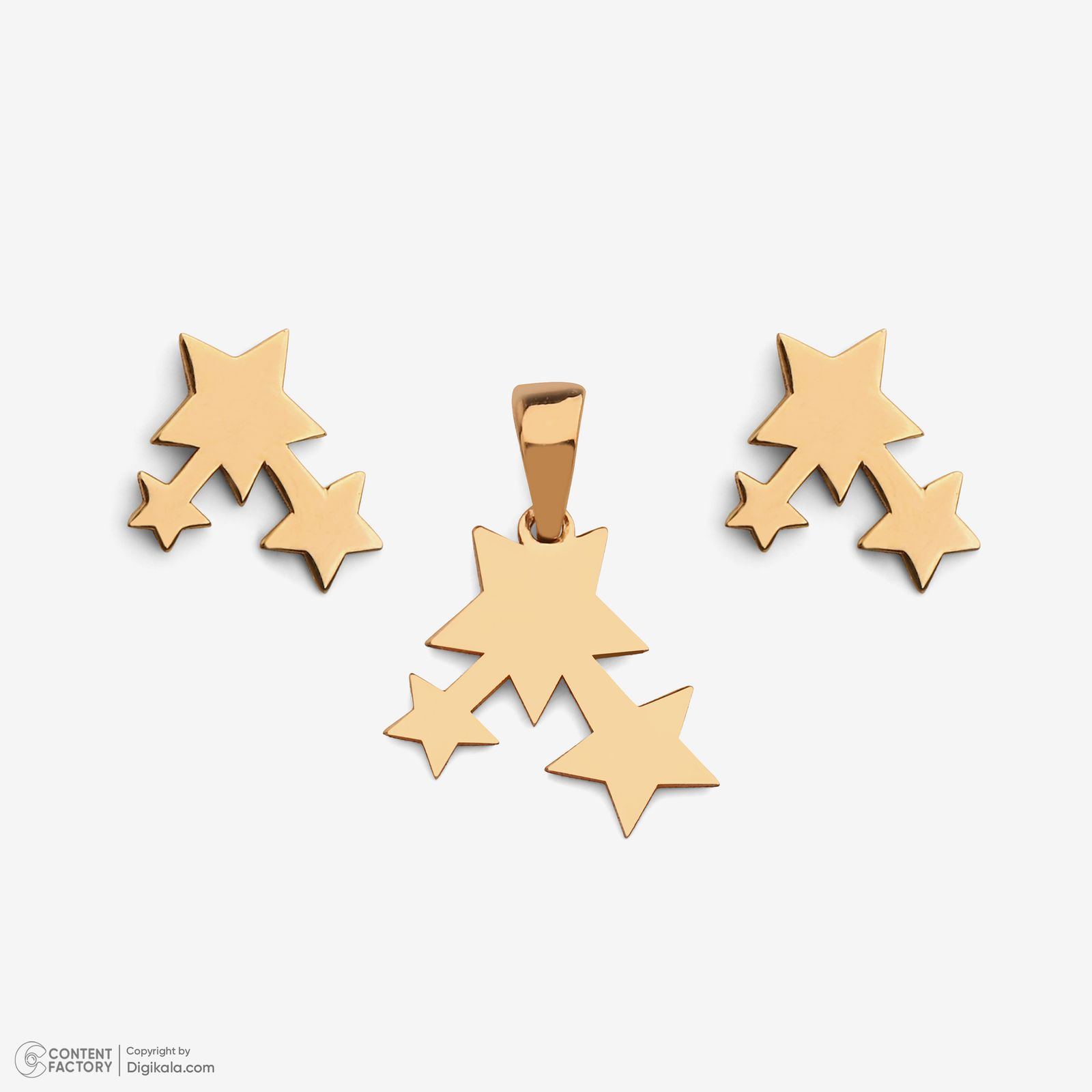 نیم ست طلا 18 عیار زنانه سایا گلد مدل 3 ستاره ns24 -  - 5