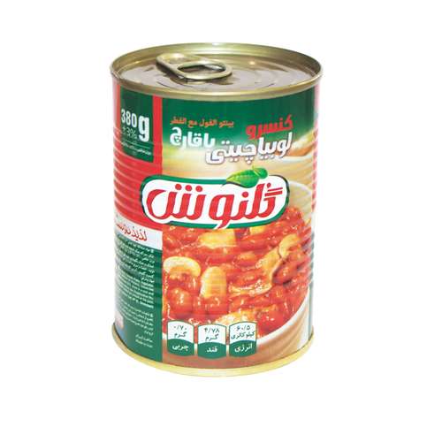 کنسرو لوبیا چیتی با قارچ گلنوش - 380 گرم