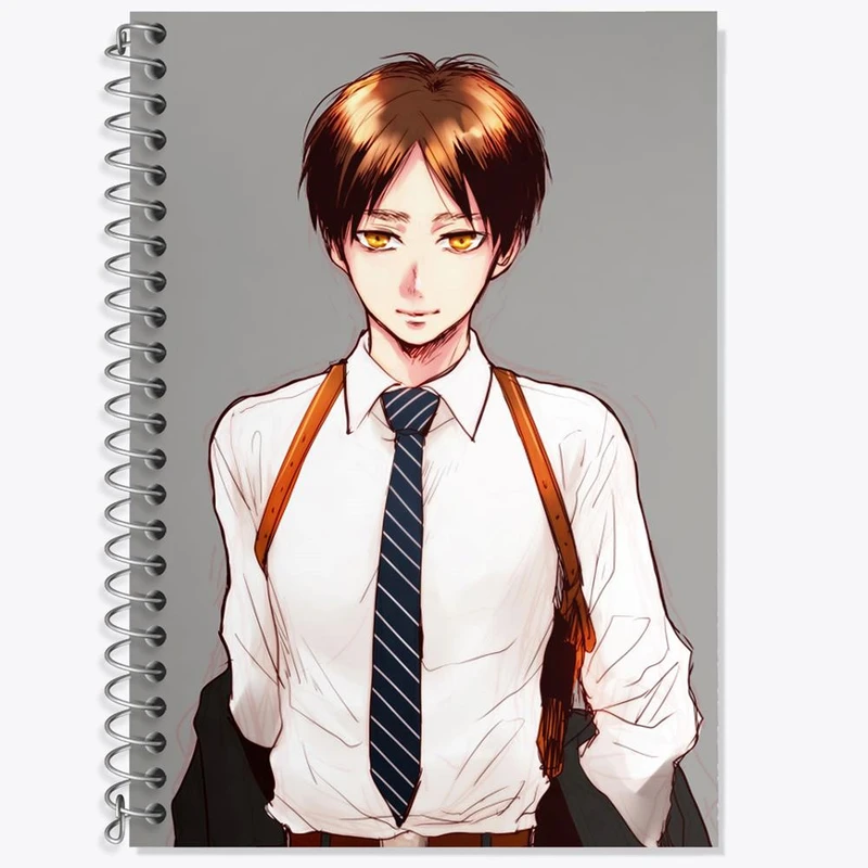 دفتر زبان 50 برگ خندالو مدل سه خط طرح ارن یگر انیمه اتک آن تایتان Attack on Titan کد 18621