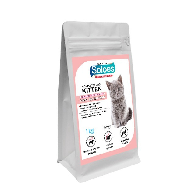 غذای خشک بچه گربه سولواس مدل کیتن با طعم ماهی وزن 1 کیلوگرم
